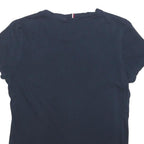 TOMMY HILFIGER Womens Navy Blue T-Shirt XS Short Sleeve Crew Neck Classic Cotton