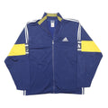 ADIDAS Mens Blue & Yellow Track Jacket L Polyester Blend Zip Collar Long Sleeve