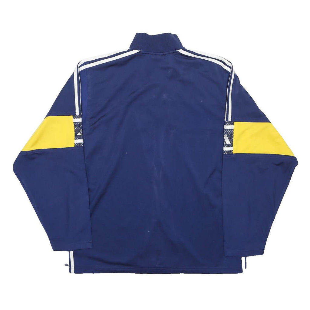ADIDAS Mens Blue & Yellow Track Jacket L Polyester Blend Zip Collar Long Sleeve