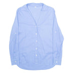 Womens Shirt Blue V-Neck Long Sleeve XS