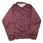 Mens Maroon Lightweight Button Closure Polyester Blend Jacket XL Plain Casual