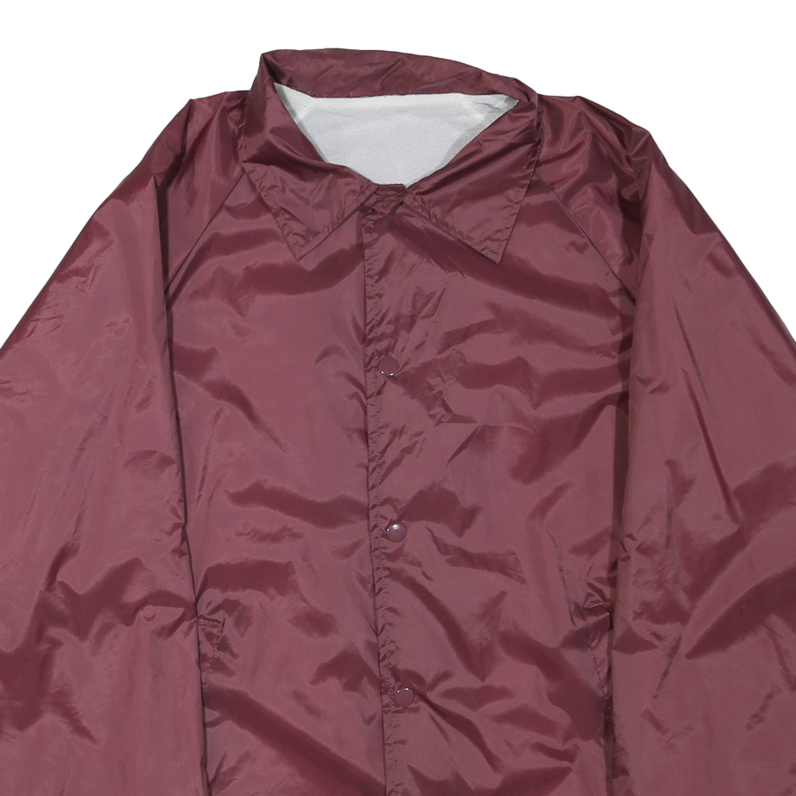 Mens Maroon Lightweight Button Closure Polyester Blend Jacket XL Plain Casual