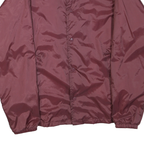 Mens Maroon Lightweight Button Closure Polyester Blend Jacket XL Plain Casual