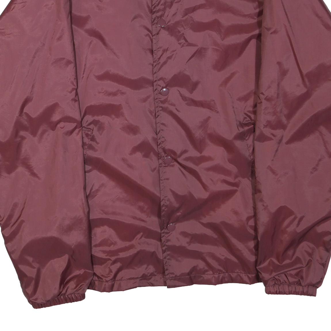 Mens Maroon Lightweight Button Closure Polyester Blend Jacket XL Plain Casual