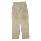 CARHARTT Mens Beige Cotton Blend Regular Cargo Trousers W30 L34 Durable Workwear