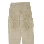 CARHARTT Mens Beige Cotton Blend Regular Cargo Trousers W30 L34 Durable Workwear