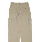 CARHARTT Mens Beige Cotton Blend Regular Cargo Trousers W30 L34 Durable Workwear