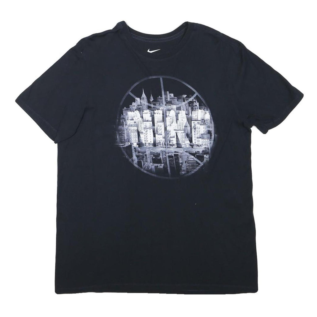 NIKE Mens Black Cotton Blend Graphic T-Shirt L Short Sleeve Crew Neck Urban