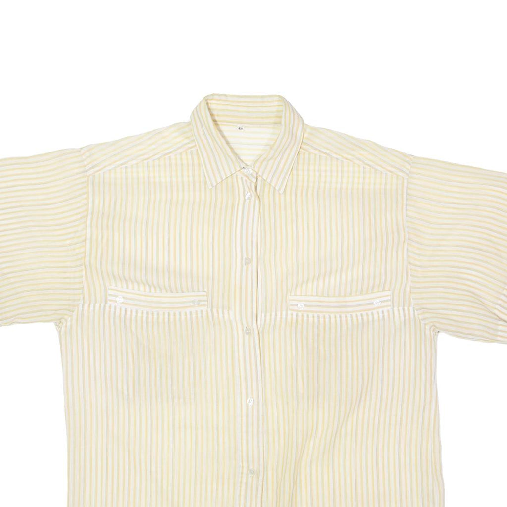 Womens Shirt Yellow 90s Striped UK 12