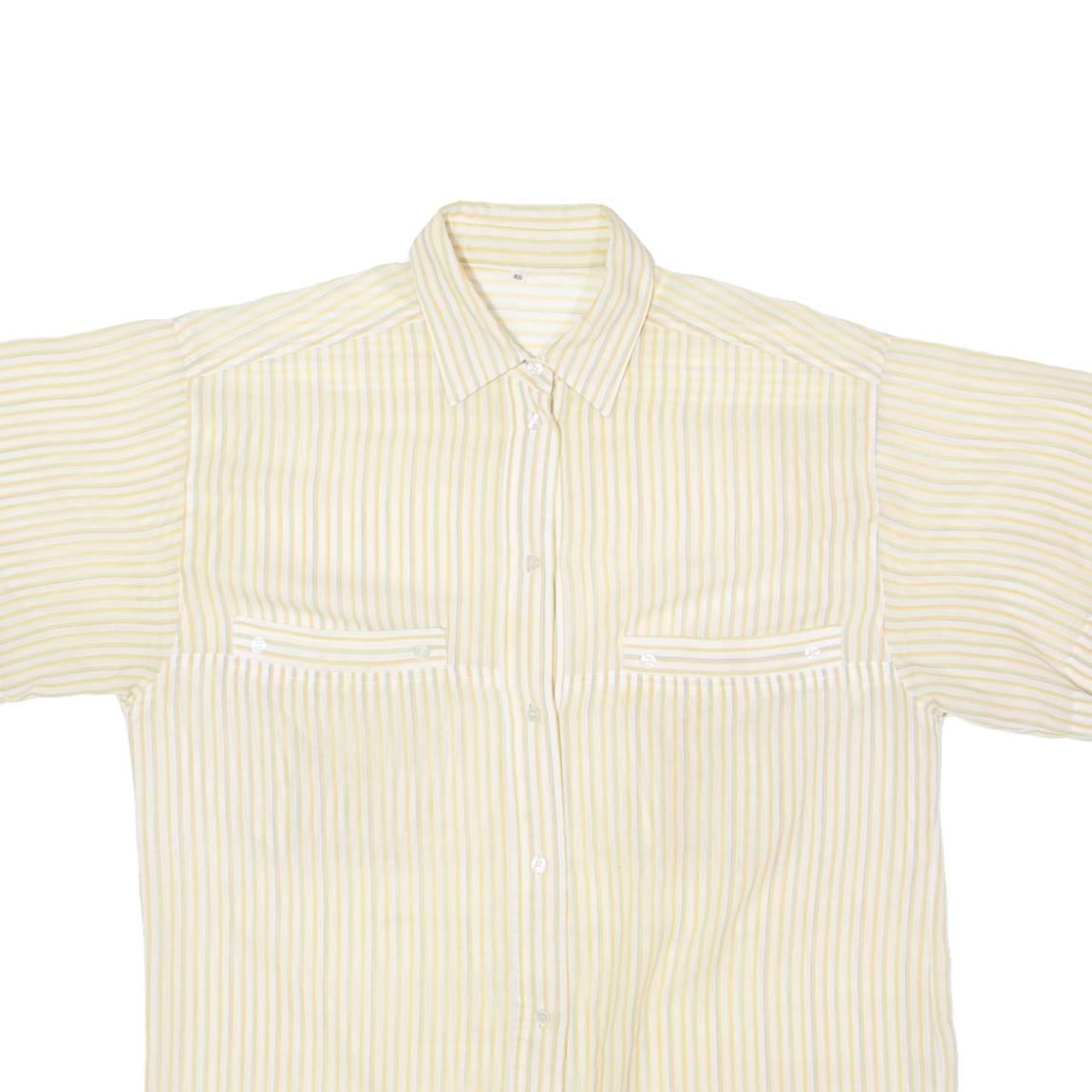 Womens Shirt Yellow 90s Striped UK 12