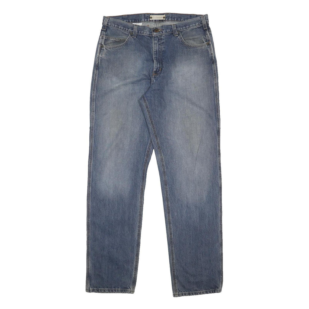 CARHARTT Mens Relaxed Blue Denim Jeans W36 L36 Classic Cotton Zip Casual