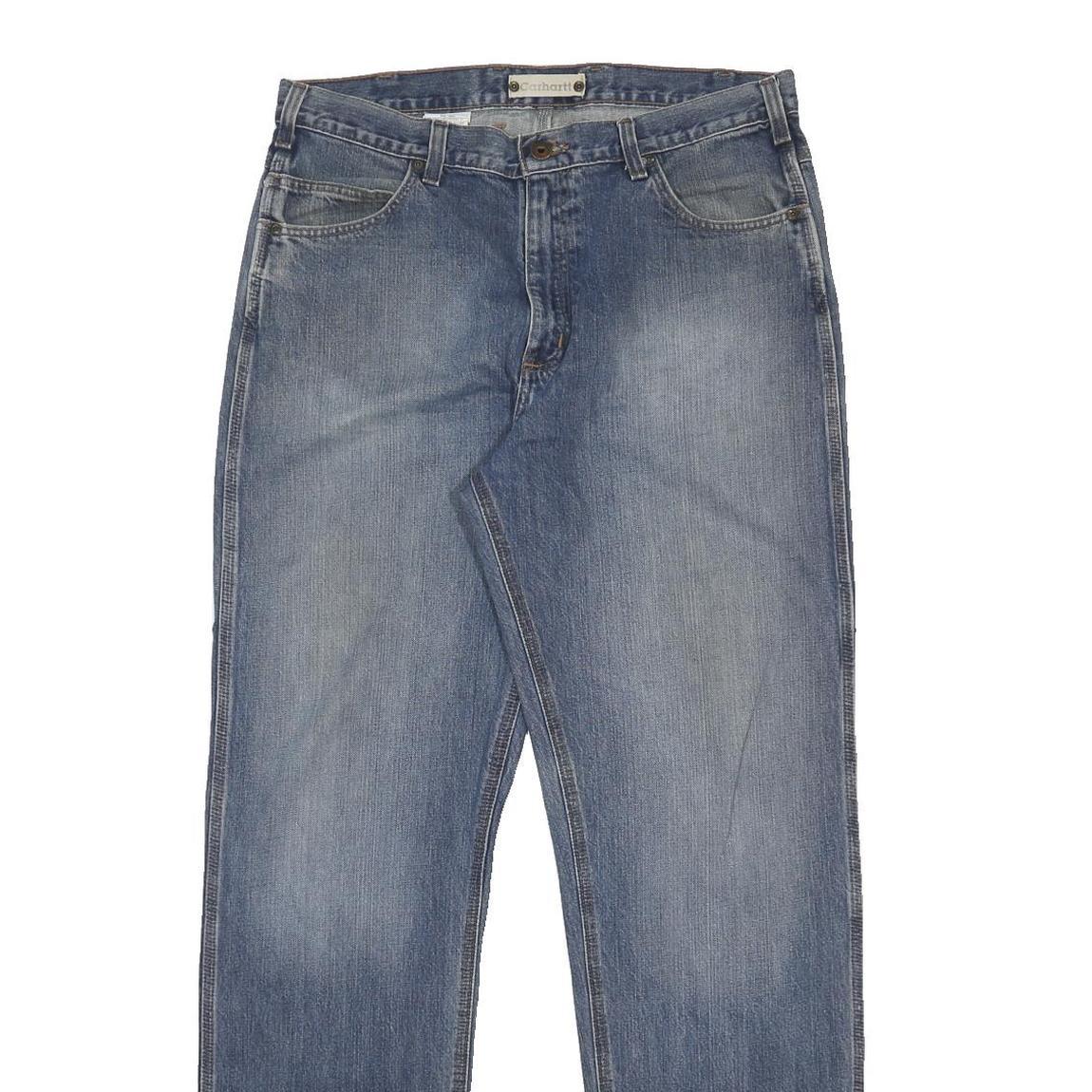 CARHARTT Mens Relaxed Blue Denim Jeans W36 L36 Classic Cotton Zip Casual