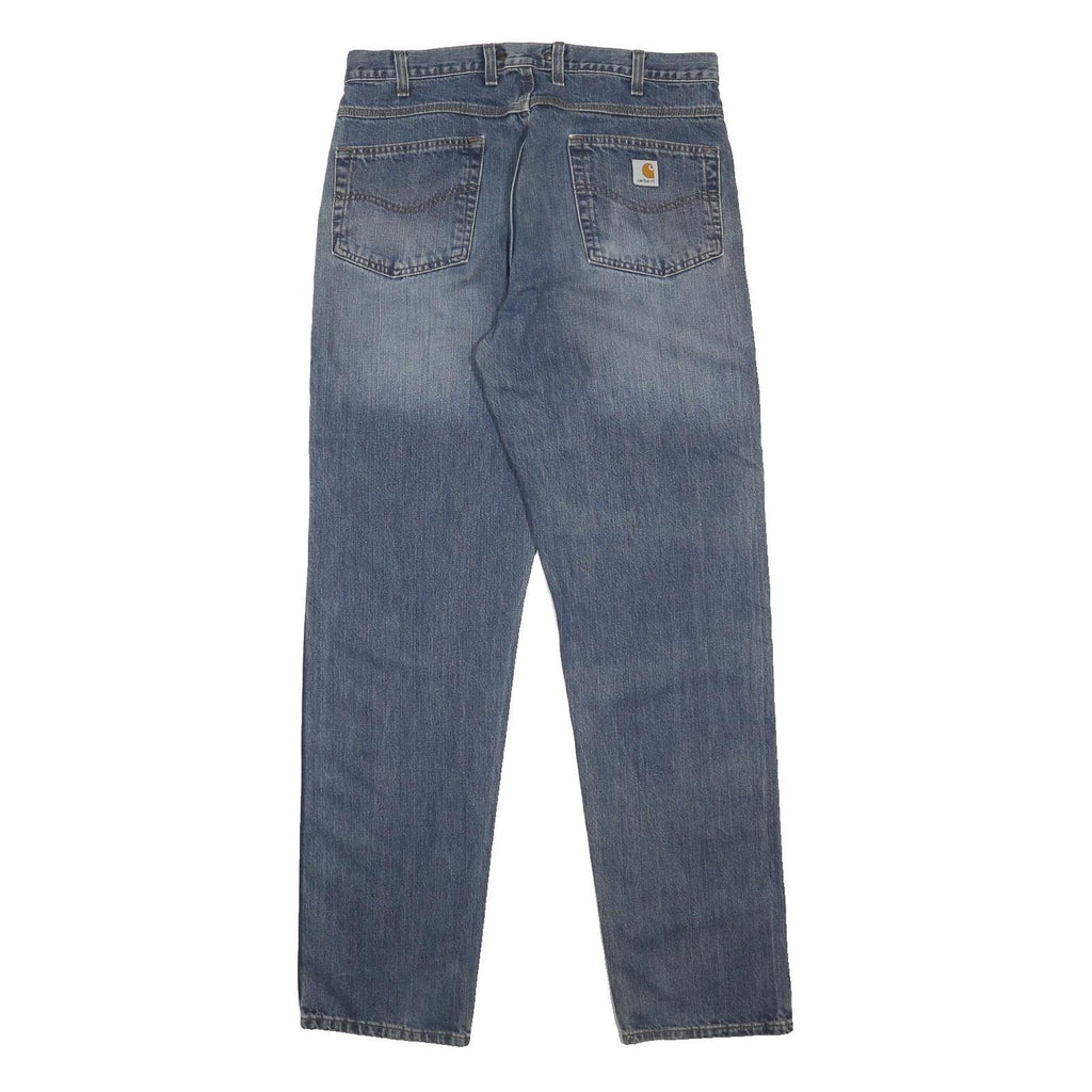 CARHARTT Mens Relaxed Blue Denim Jeans W36 L36 Classic Cotton Zip Casual