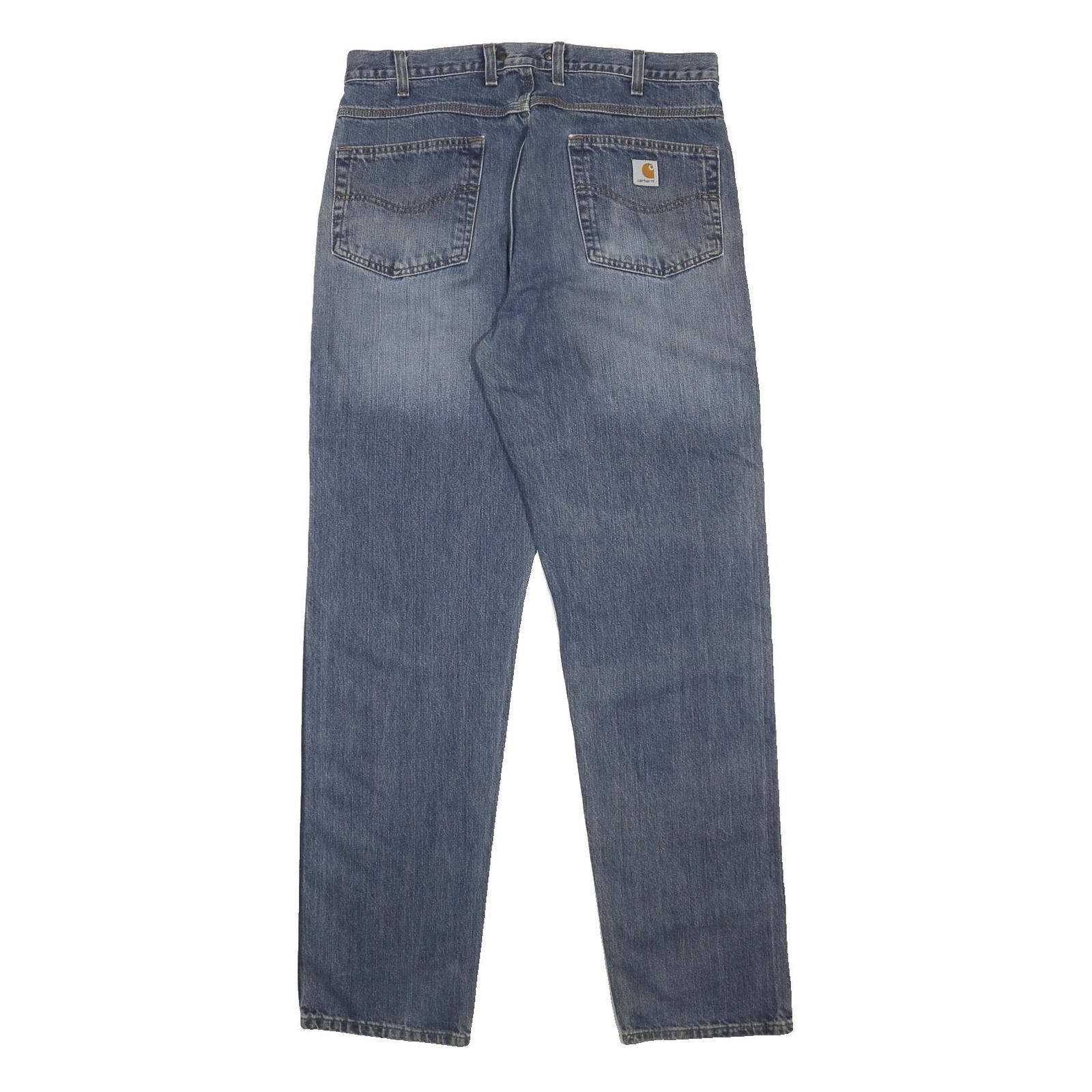 CARHARTT Mens Relaxed Blue Denim Jeans W36 L36 Classic Cotton Zip Casual