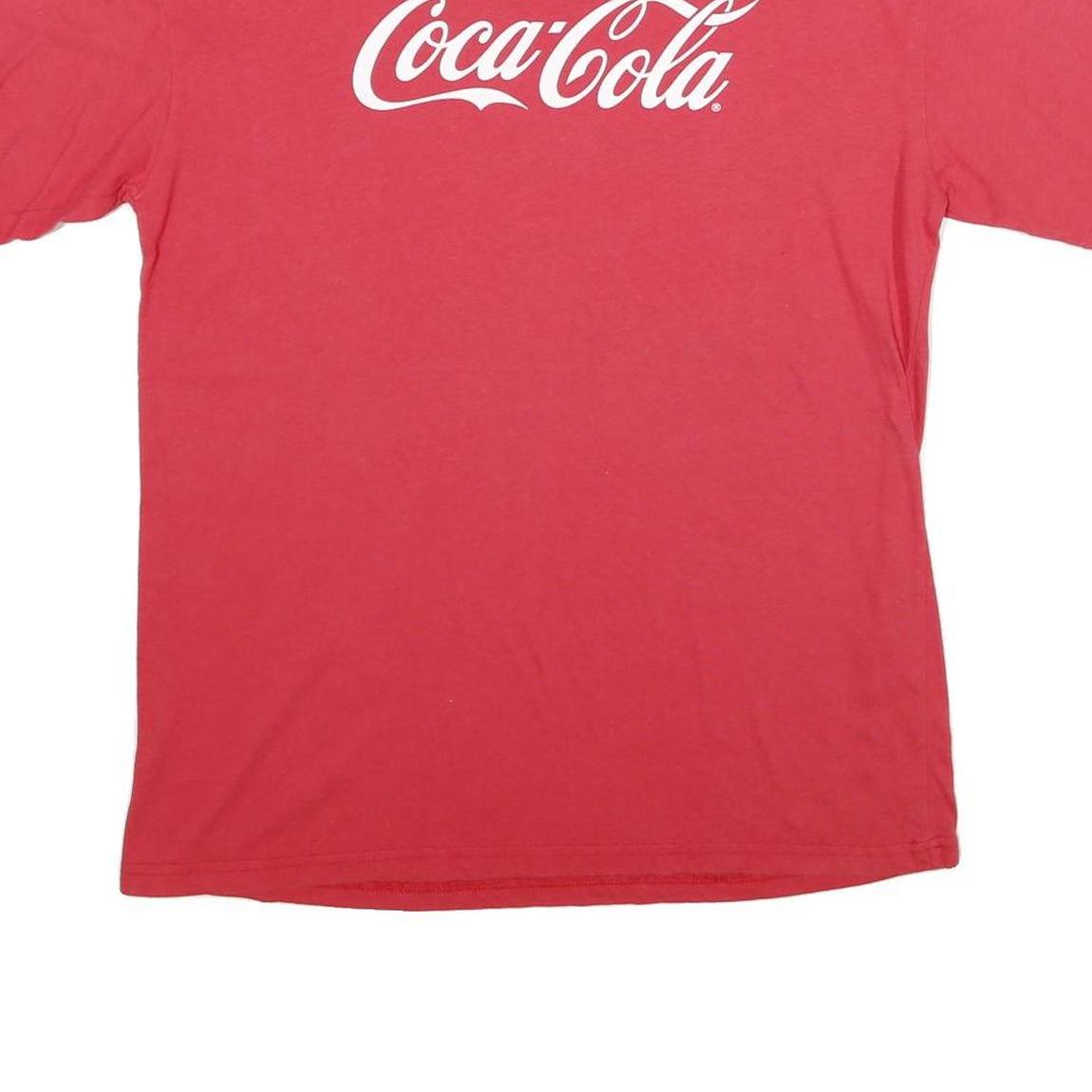 COCA COLA Mens Red L Short Sleeve Crew Neck Logo Print T-Shirt