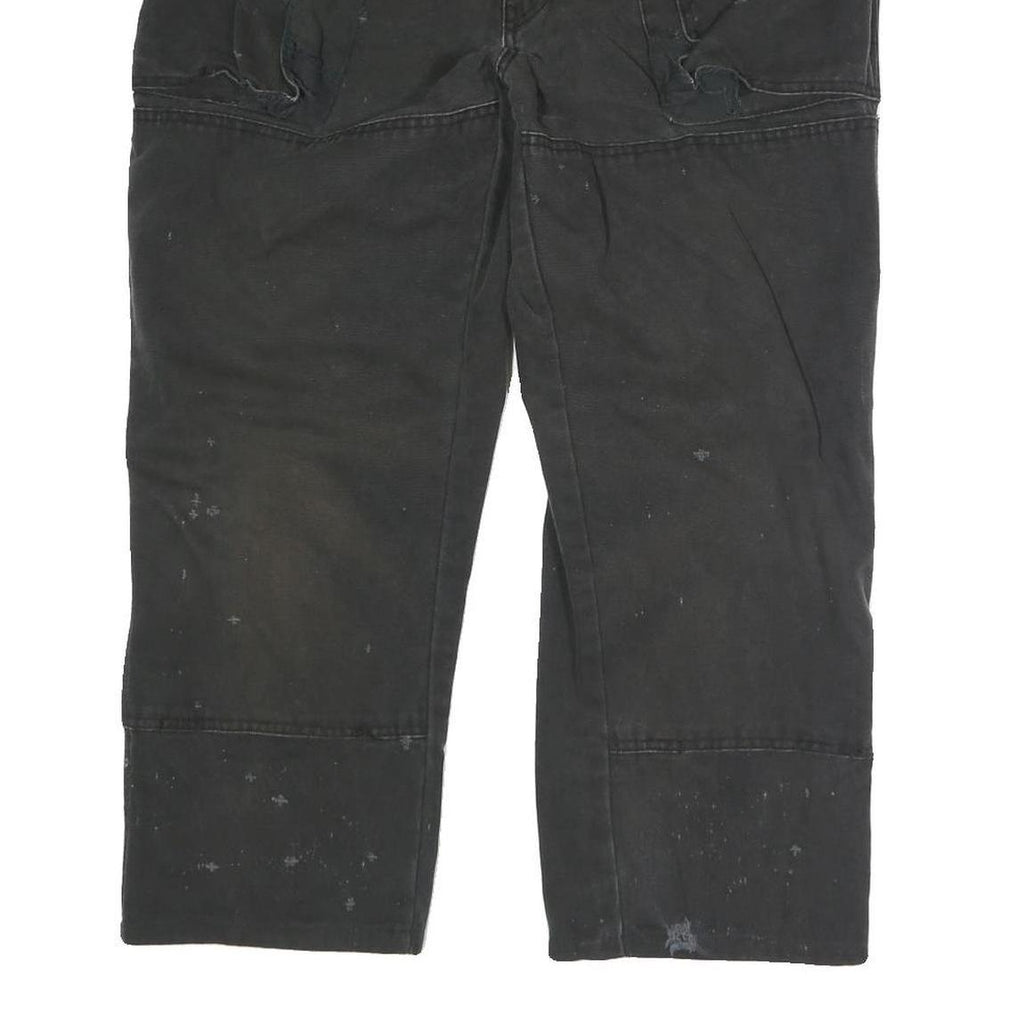 DICKIES Mens Regular Fit Black Workwear Cotton Blend Jeans W32 L25 Button