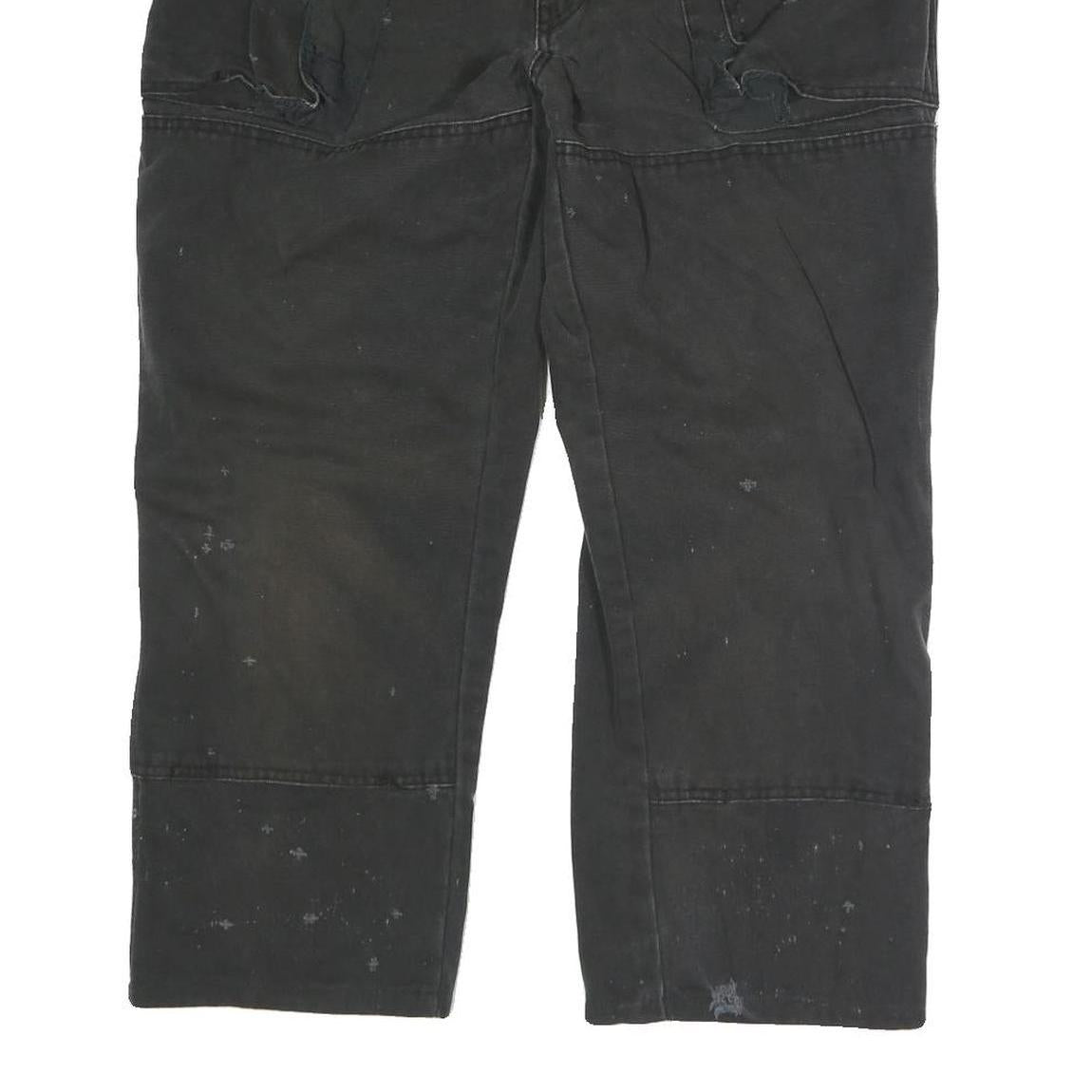 DICKIES Mens Regular Fit Black Workwear Cotton Blend Jeans W32 L25 Button