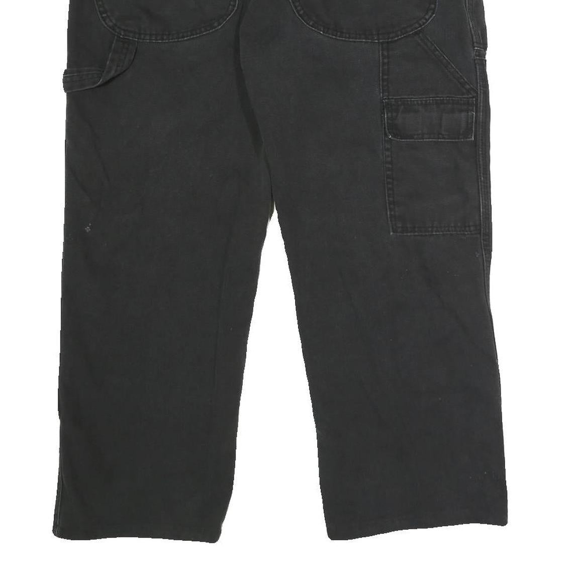 DICKIES Mens Regular Fit Black Workwear Cotton Blend Jeans W32 L25 Button