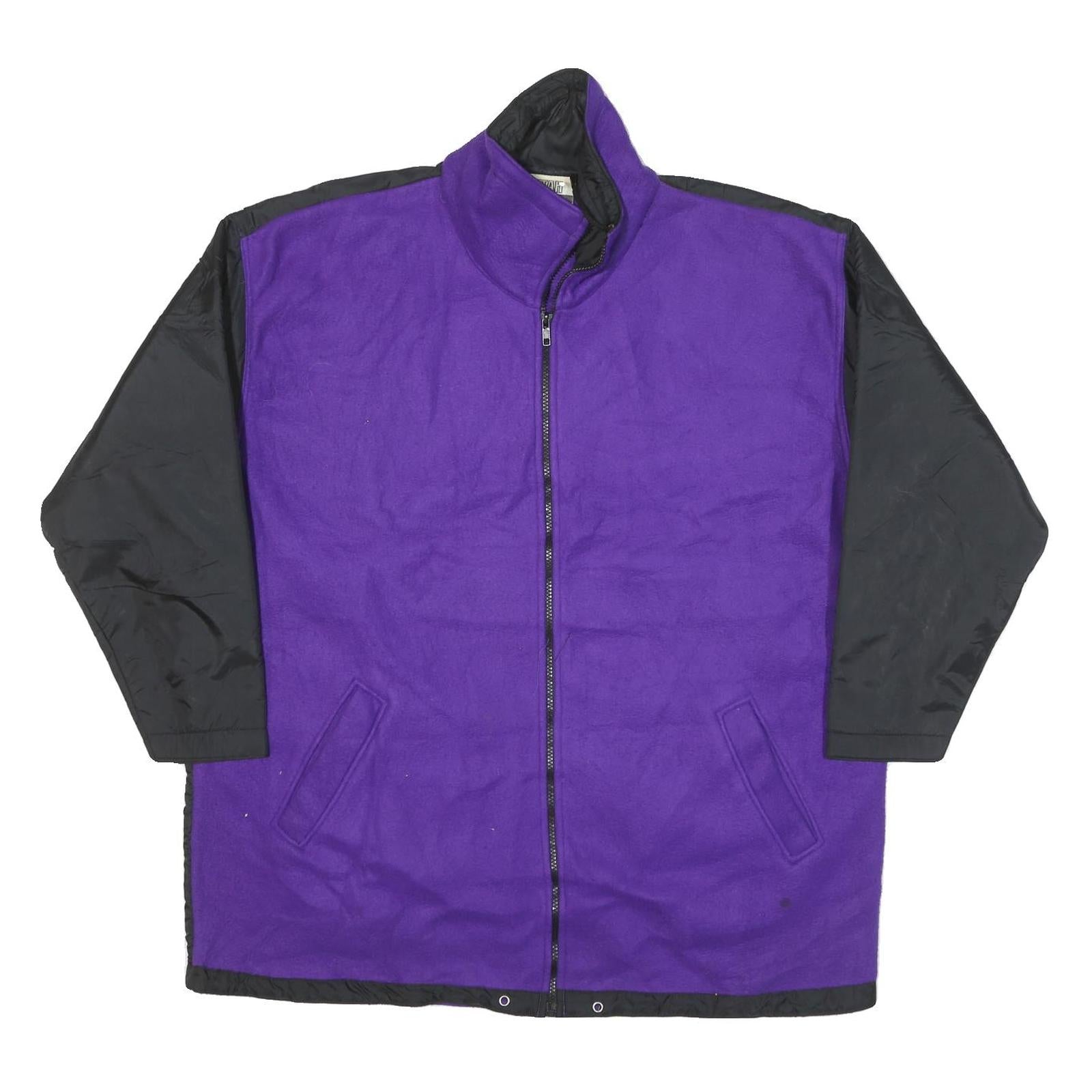 CHEETAH Womens Purple & Black Jacket L Polyester Blend Zip Casual Outerwear