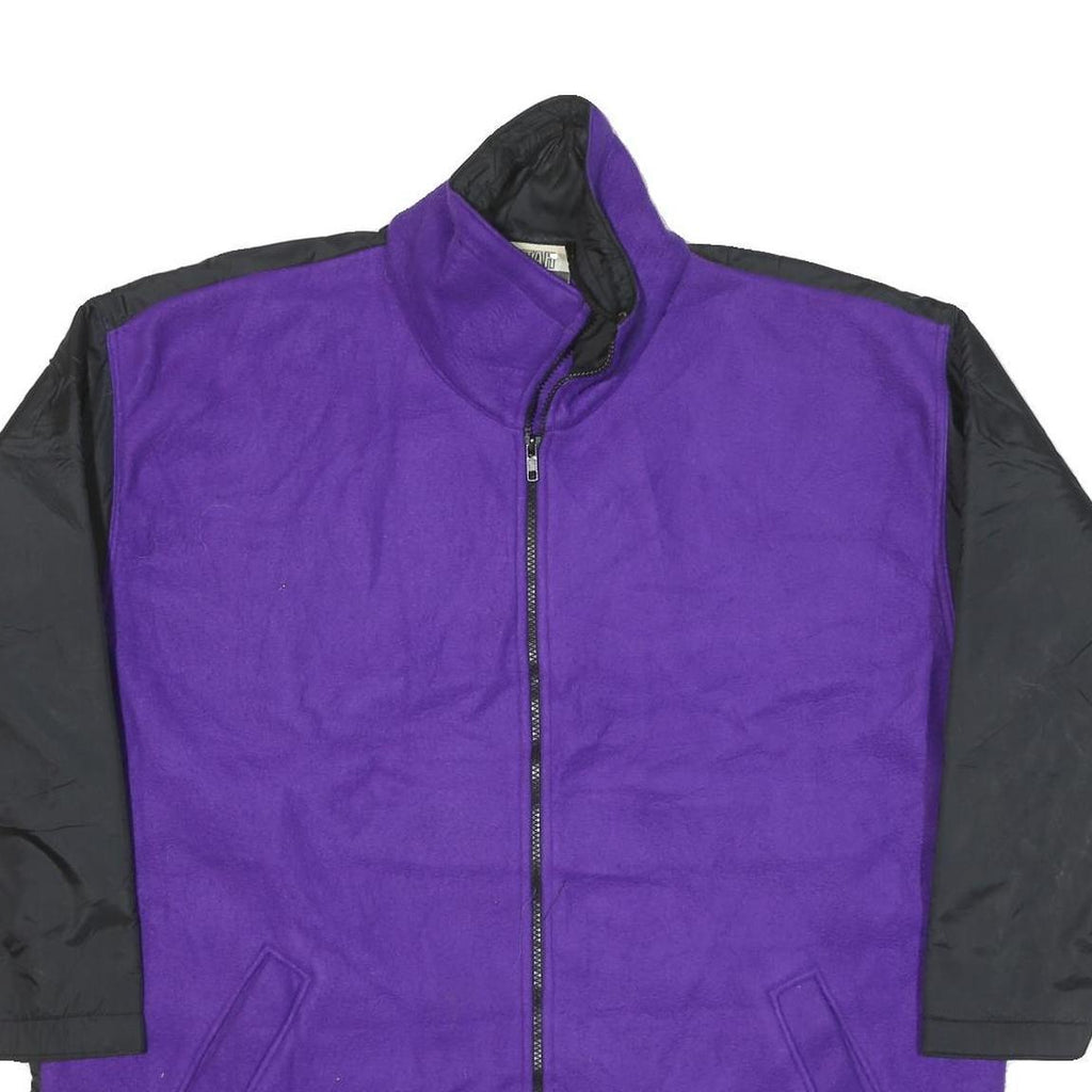 CHEETAH Womens Purple & Black Jacket L Polyester Blend Zip Casual Outerwear