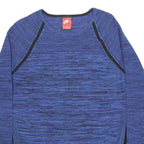 NIKE Womens Blue Patterned Cotton Blend Jumper Crew Neck M Lightweight Comfort