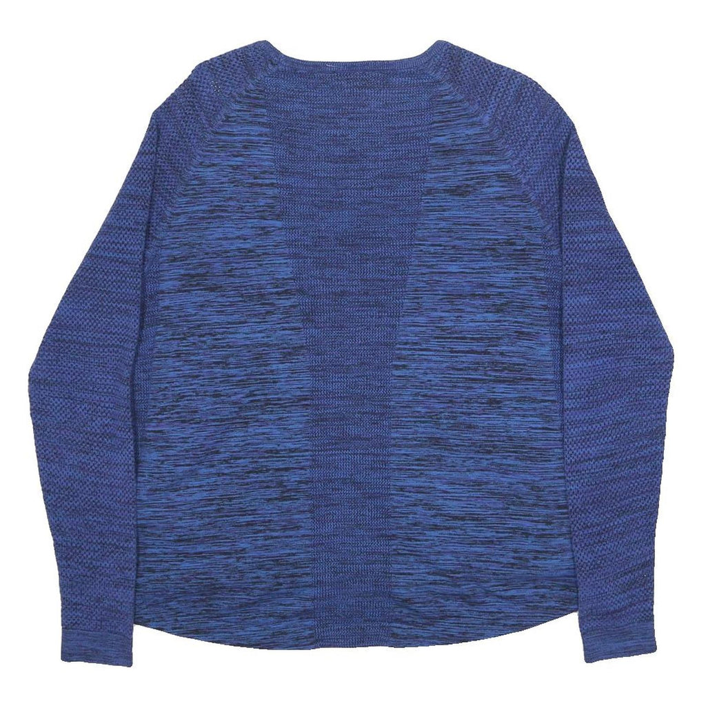 NIKE Womens Blue Patterned Cotton Blend Jumper Crew Neck M Lightweight Comfort