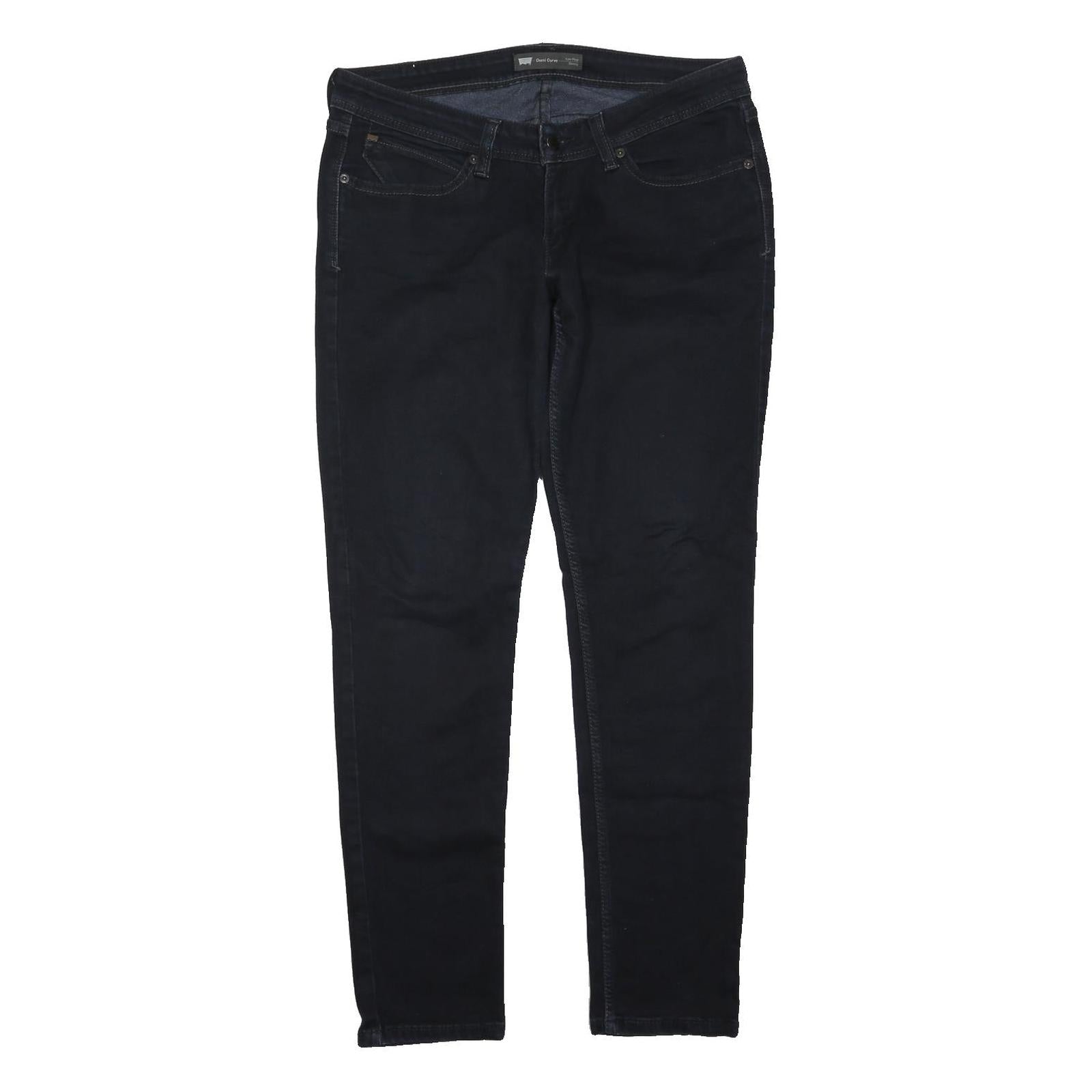 LEVI'S Womens Jeans Black Slim Skinny Denim W34 L31 Button Cotton Blend