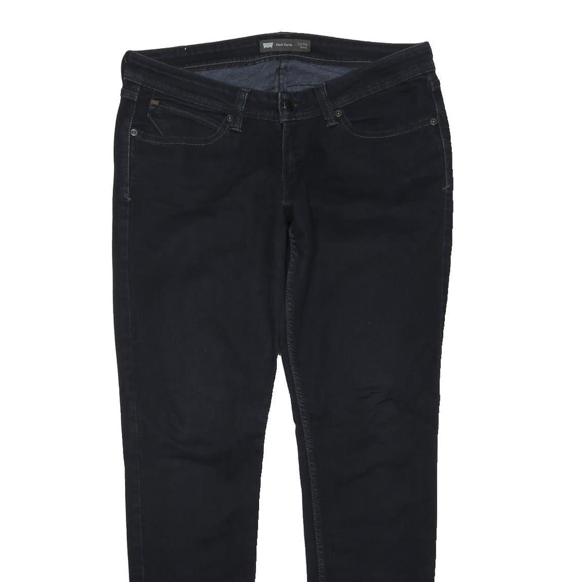 LEVI'S Womens Jeans Black Slim Skinny Denim W34 L31 Button Cotton Blend