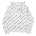 CHAMPION Boys Grey All Over Logo Print Pullover Hoodie XL