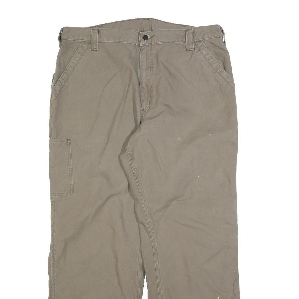 CARHARTT Mens Cotton Blend Relaxed Beige Workwear Trousers W40 L32