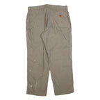 CARHARTT Mens Cotton Blend Relaxed Beige Workwear Trousers W40 L32