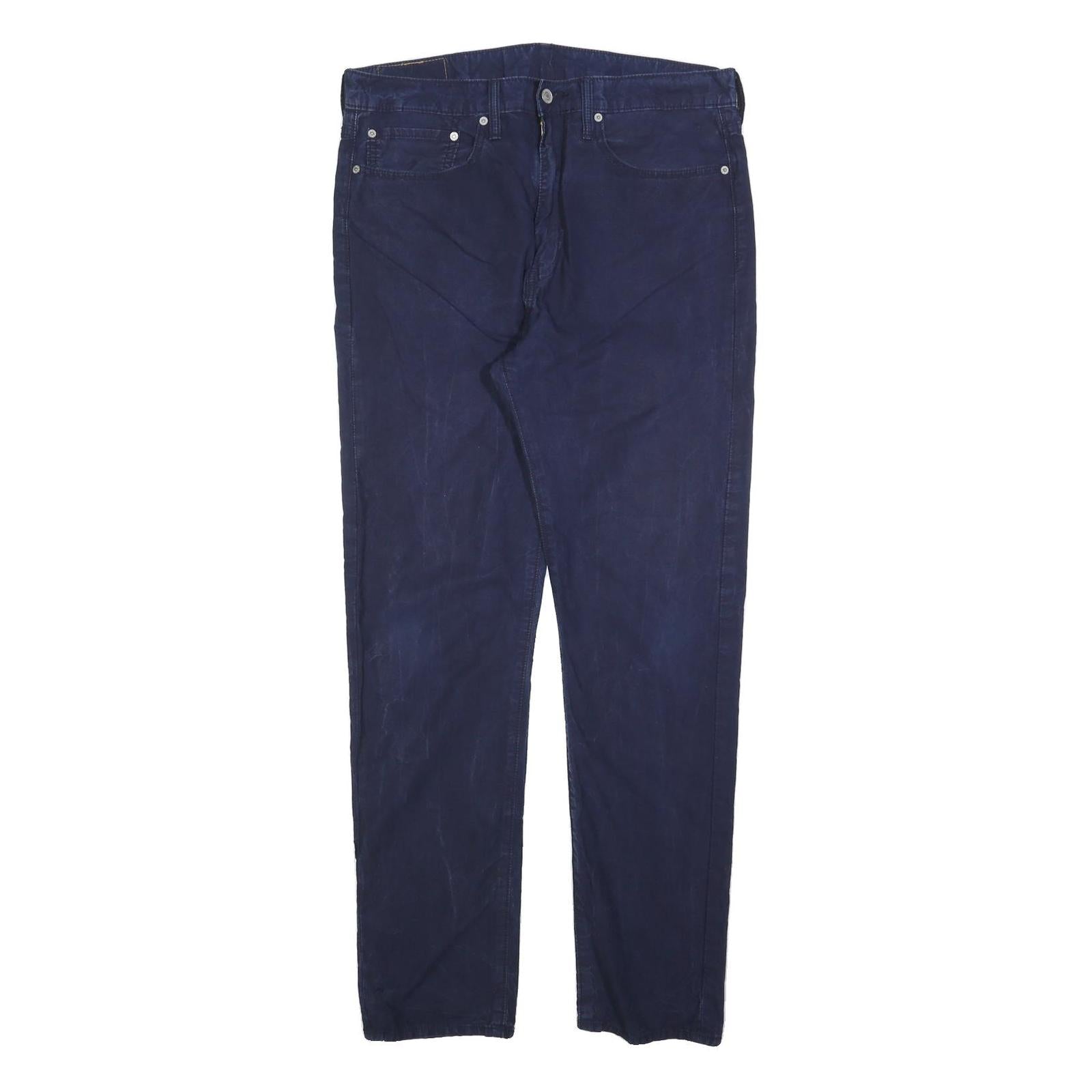 LEVI'S Mens Cotton Blend Navy Blue Regular Fit Straight Leg Trousers W34 L32
