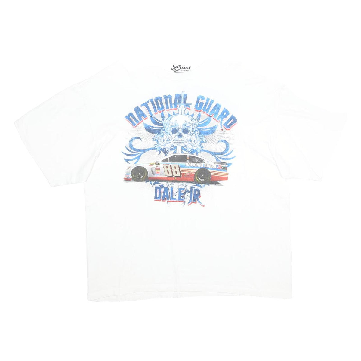 CHASE AUTHENTICS Mens White National Guard Dale Jr 2XL Short Sleeve Crew Neck
