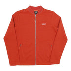 JACK WOLFSKIN Womens Red Cotton Blend Jacket UK 12 Plain Zip Bomber Style