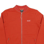 JACK WOLFSKIN Womens Red Cotton Blend Jacket UK 12 Plain Zip Bomber Style