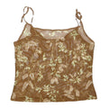 RALPH LAUREN Womens Brown Floral Printed Camisole Sleeveless M Polyester Blend