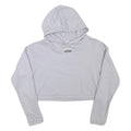 ADIDAS Womens Grey Hoodie Crop Top UK 8 Cotton Blend Casual Long Sleeve