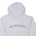 ADIDAS Womens Grey Hoodie Crop Top UK 8 Cotton Blend Casual Long Sleeve