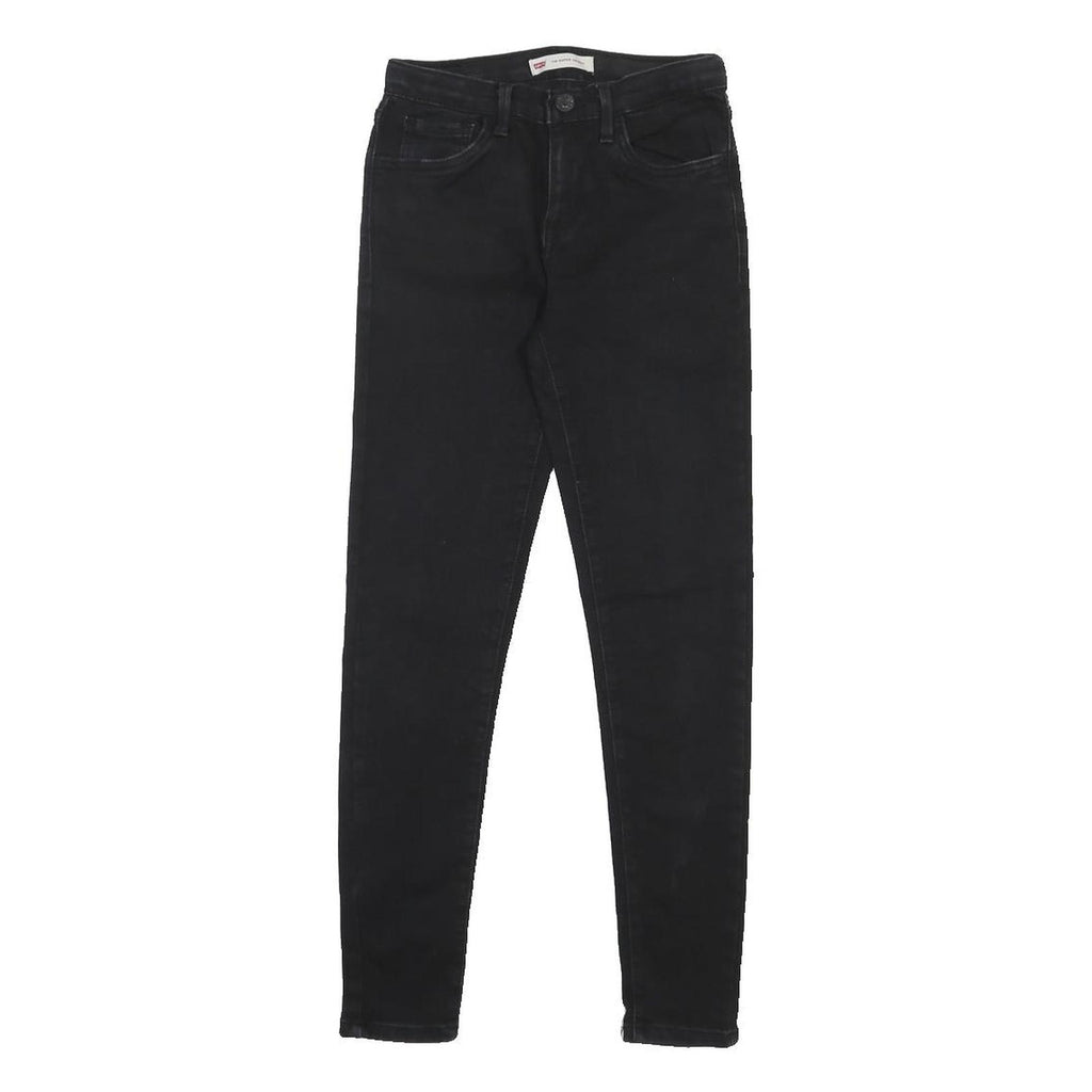 LEVI'S 710 Girls Slim Skinny Denim Black W22 L26 Cotton Blend Zip Jeans
