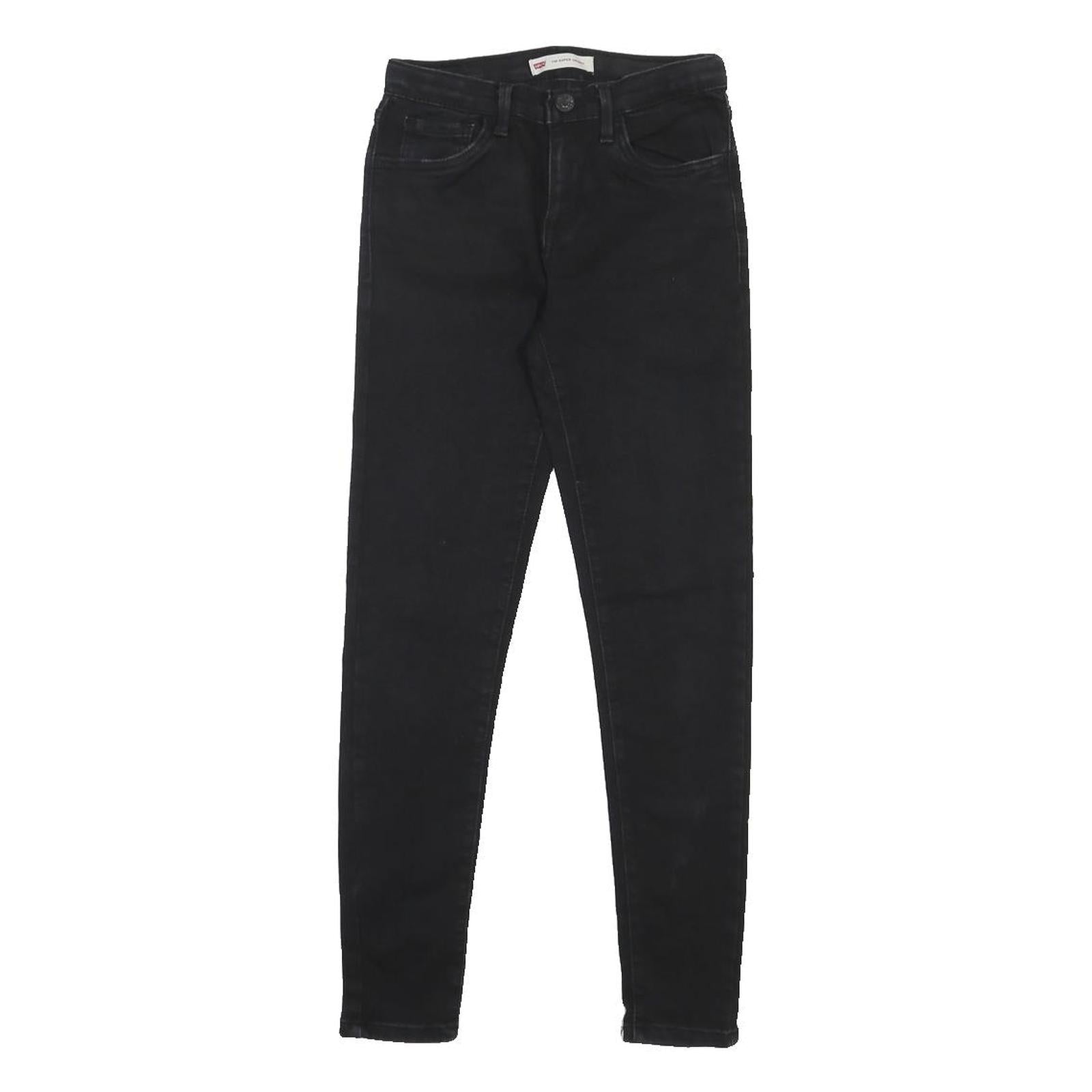 LEVI'S 710 Girls Slim Skinny Denim Black W22 L26 Cotton Blend Zip Jeans