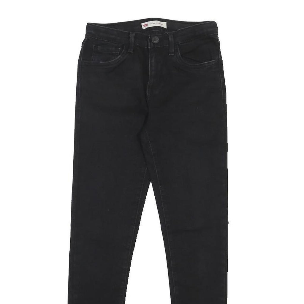 LEVI'S 710 Girls Slim Skinny Denim Black W22 L26 Cotton Blend Zip Jeans