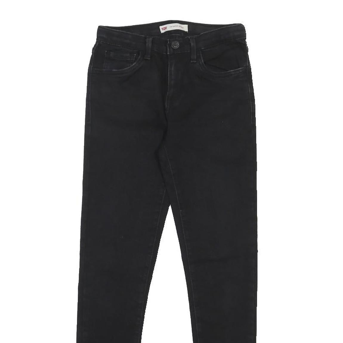 LEVI'S 710 Girls Slim Skinny Denim Black W22 L26 Cotton Blend Zip Jeans
