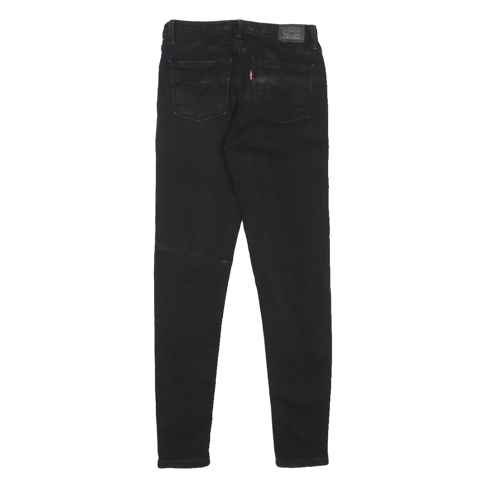 LEVI'S 710 Girls Slim Skinny Denim Black W22 L26 Cotton Blend Zip Jeans