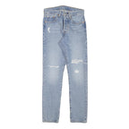 LEVI'S 501S Womens Jeans Blue Regular Straight Denim Light W26 L28 Distressed