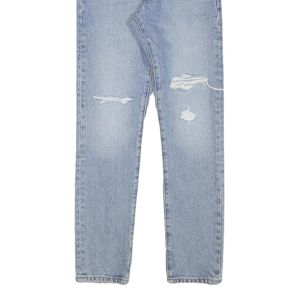 LEVI'S 501S Womens Jeans Blue Regular Straight Denim Light W26 L28 Distressed