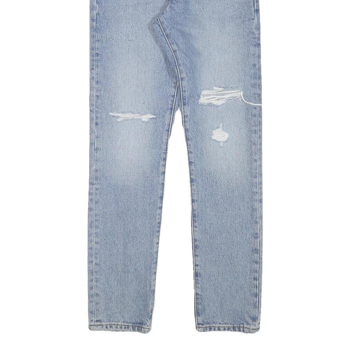 LEVI'S 501S Womens Jeans Blue Regular Straight Denim Light W26 L28 Distressed