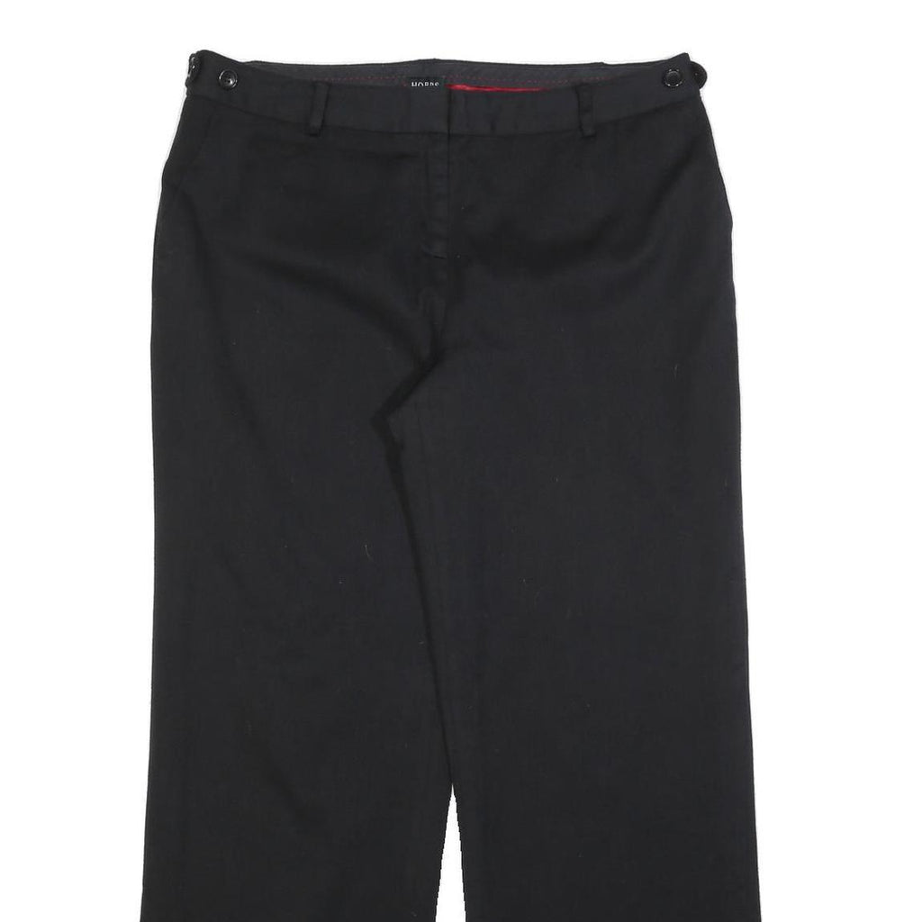 HOBBS LONDON Womens Wool Blend Black Regular Fit Straight Leg Trousers W34 L32