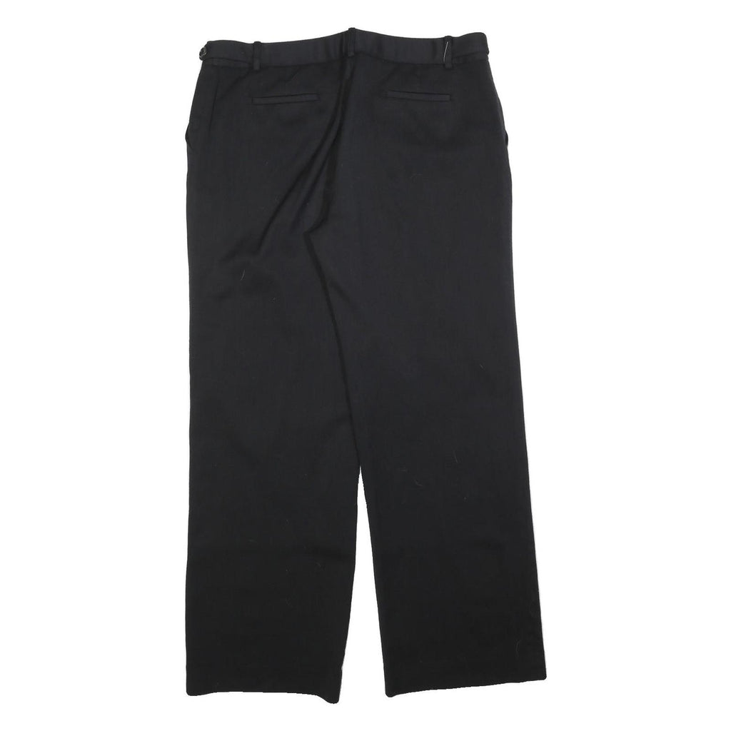 HOBBS LONDON Womens Wool Blend Black Regular Fit Straight Leg Trousers W34 L32