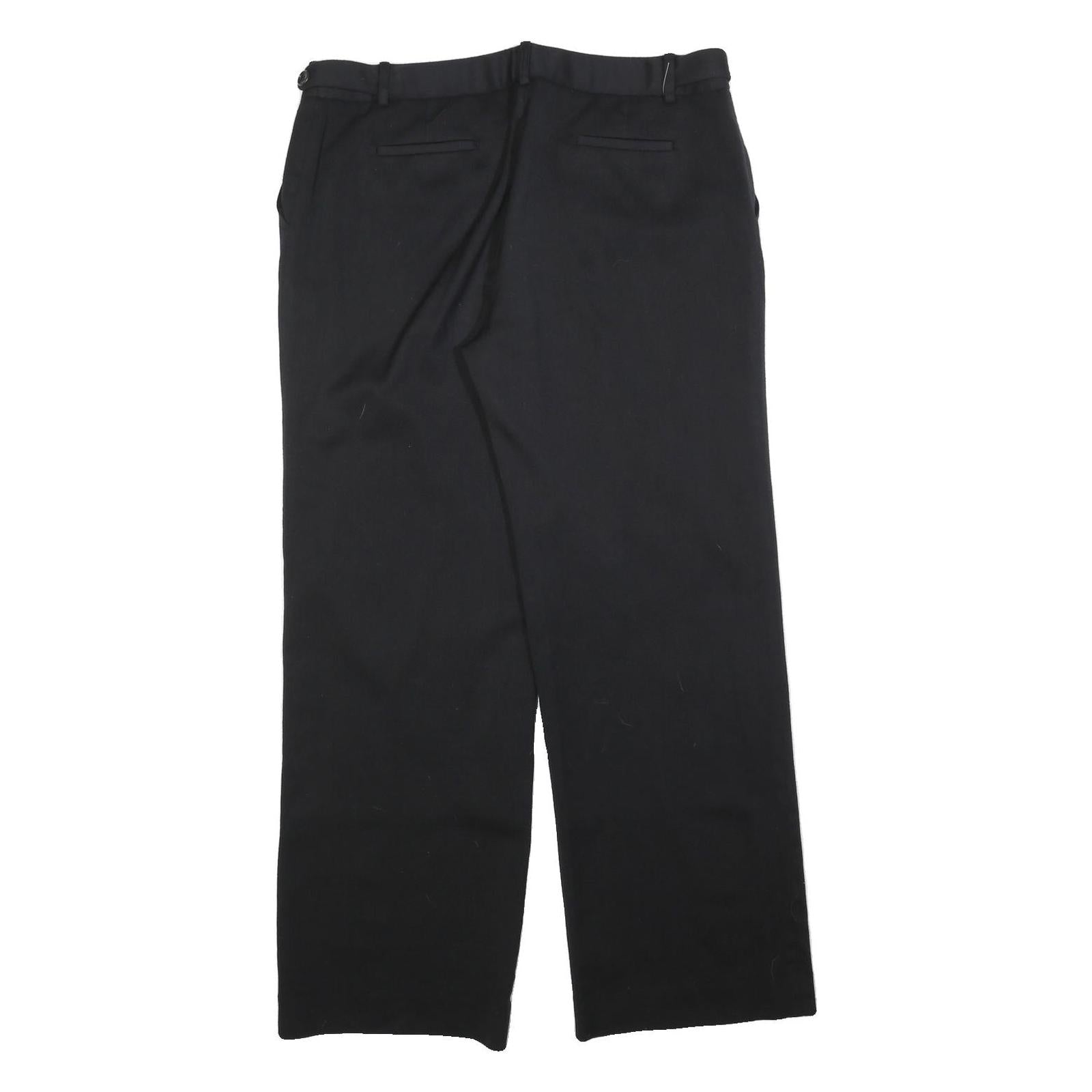 HOBBS LONDON Womens Wool Blend Black Regular Fit Straight Leg Trousers W34 L32