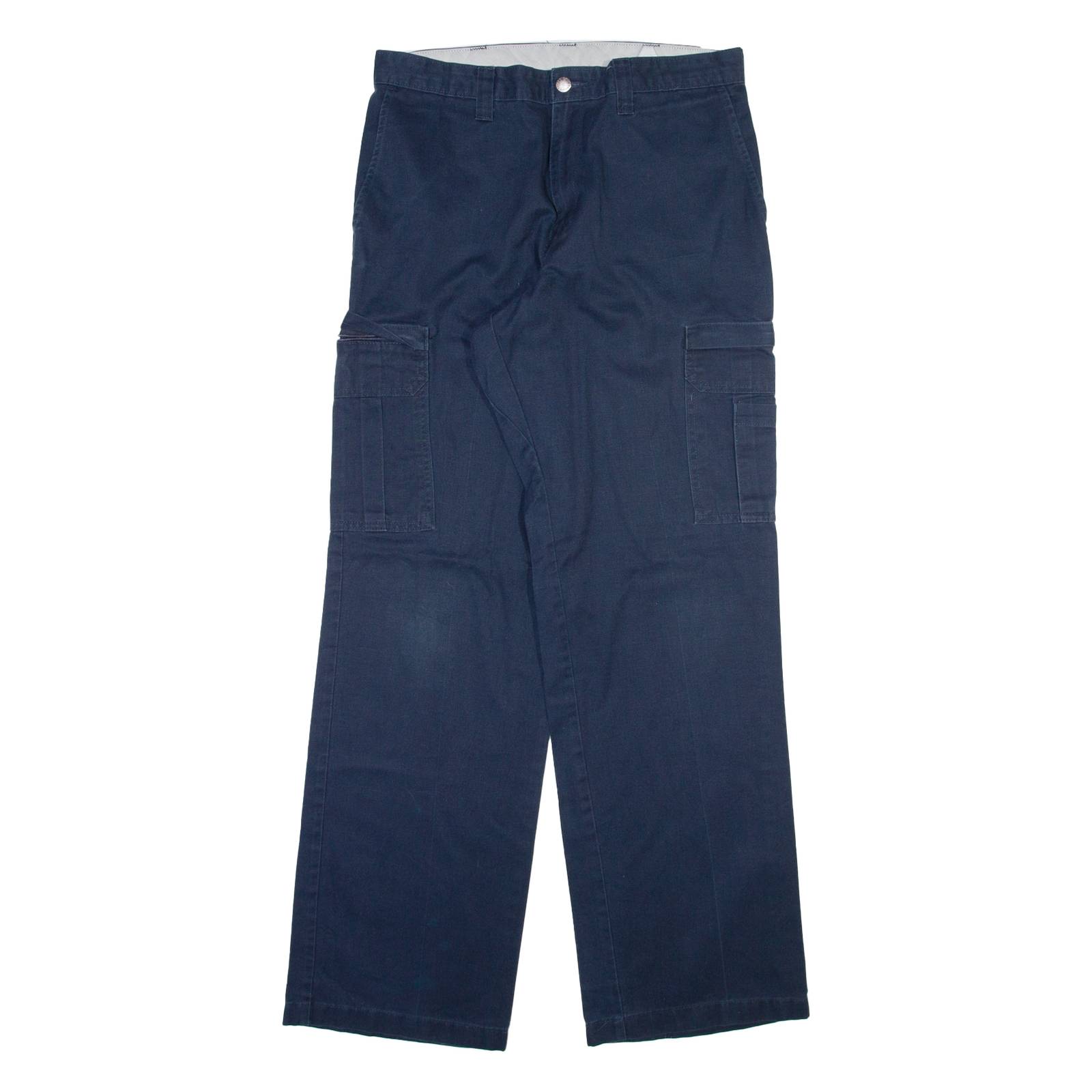 DICKIES Cargo Mens Trousers Blue Regular Straight W33 L33